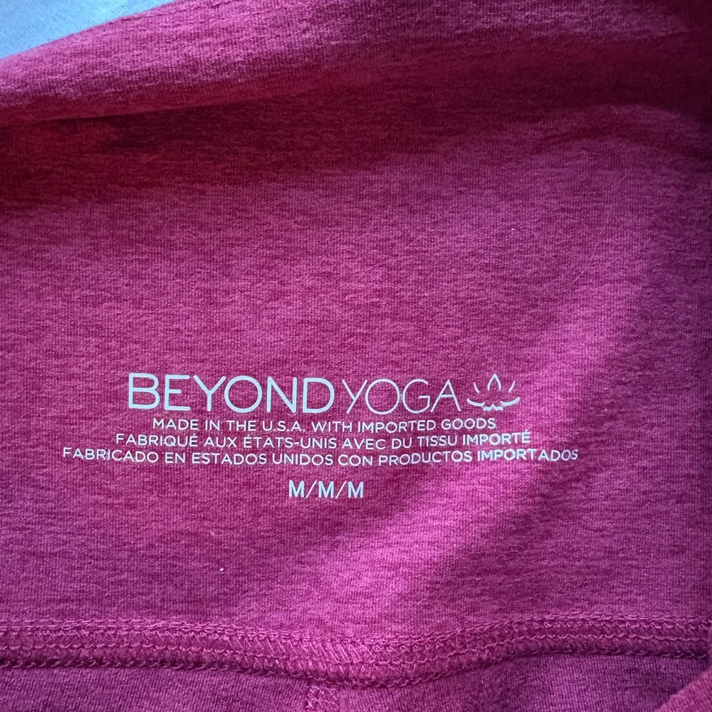 Burgundy Beyond Yoga Two-Piece Active Set - Crop Tank & Leggings - Picture 3 of 7
